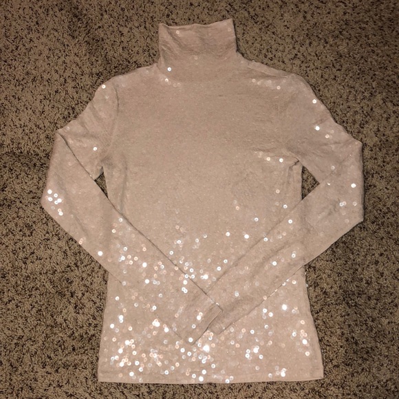 express sequin turtleneck